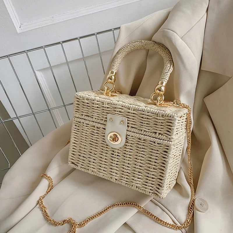 Bolsa de Praia Chique Trançada Solene Bege