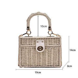 Medidas da Bolsa de Praia Chique Trançada Solene