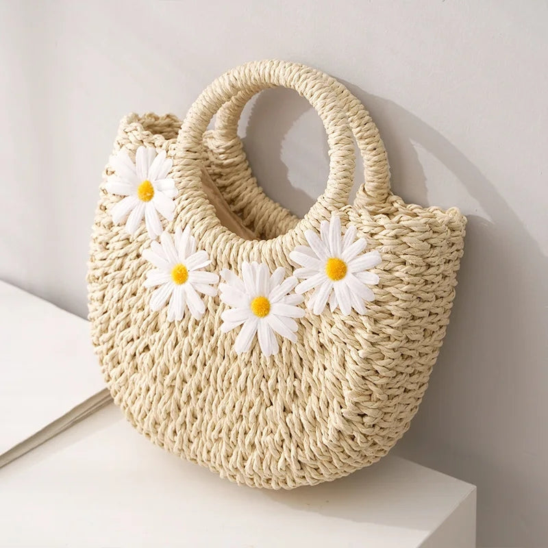 Bolsa de Praia Chique de Mão Lua Bege