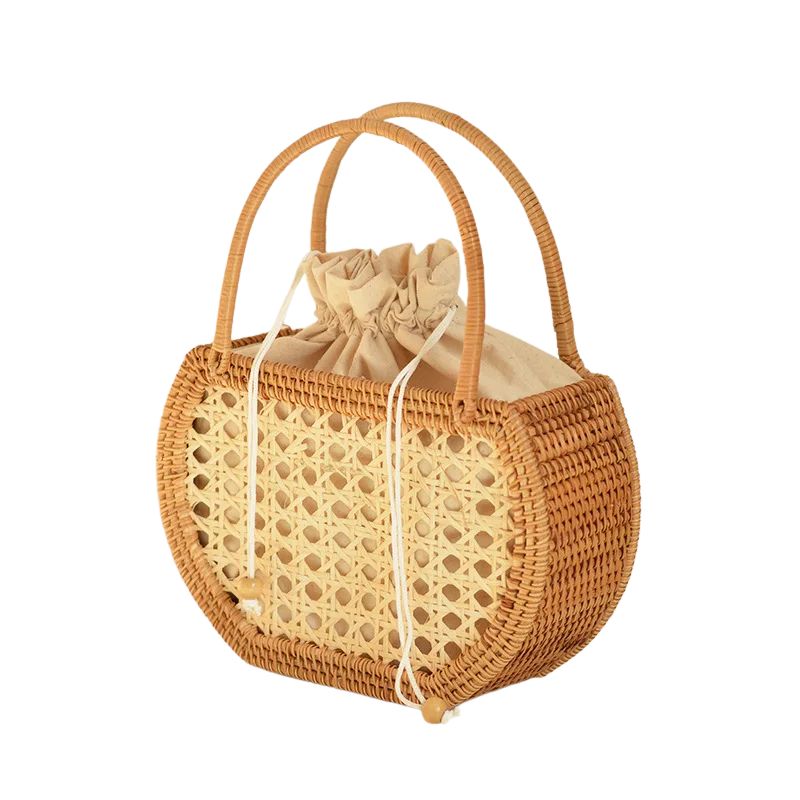 Bolsa de Praia Palha Rattan Bellariva - Design Sofisticado