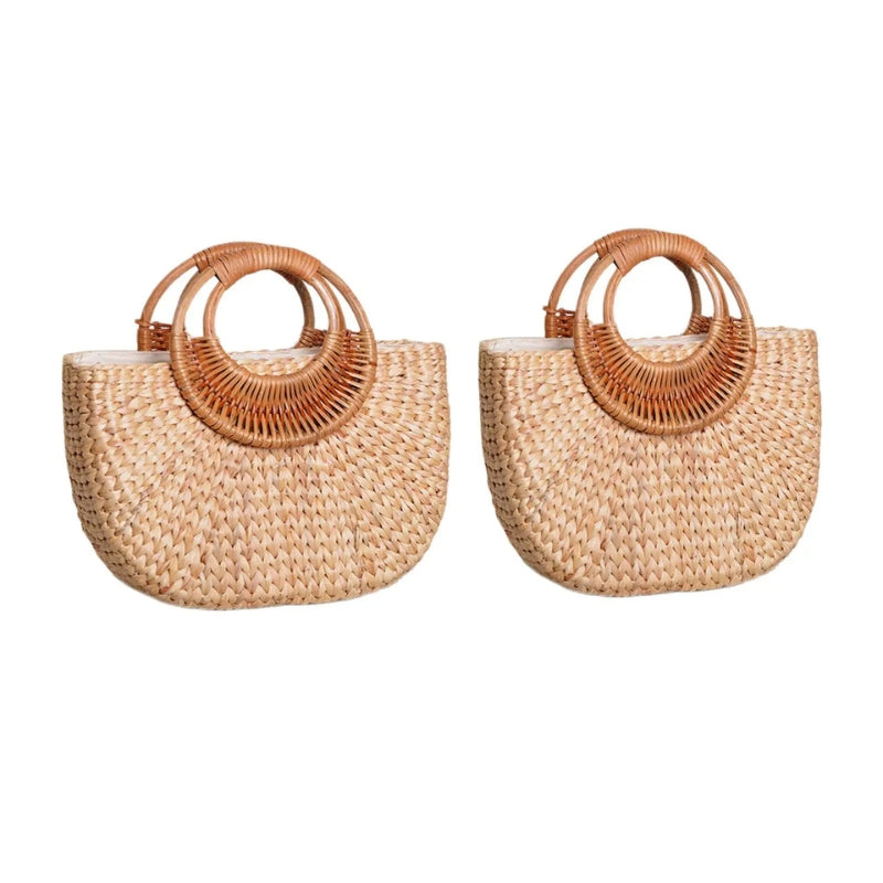 Bolsa de Praia Ravello – Palha Natural Estilo Boêmia Vintage