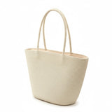 Bolsa de Praia de Palha Trançada Belleville Bege