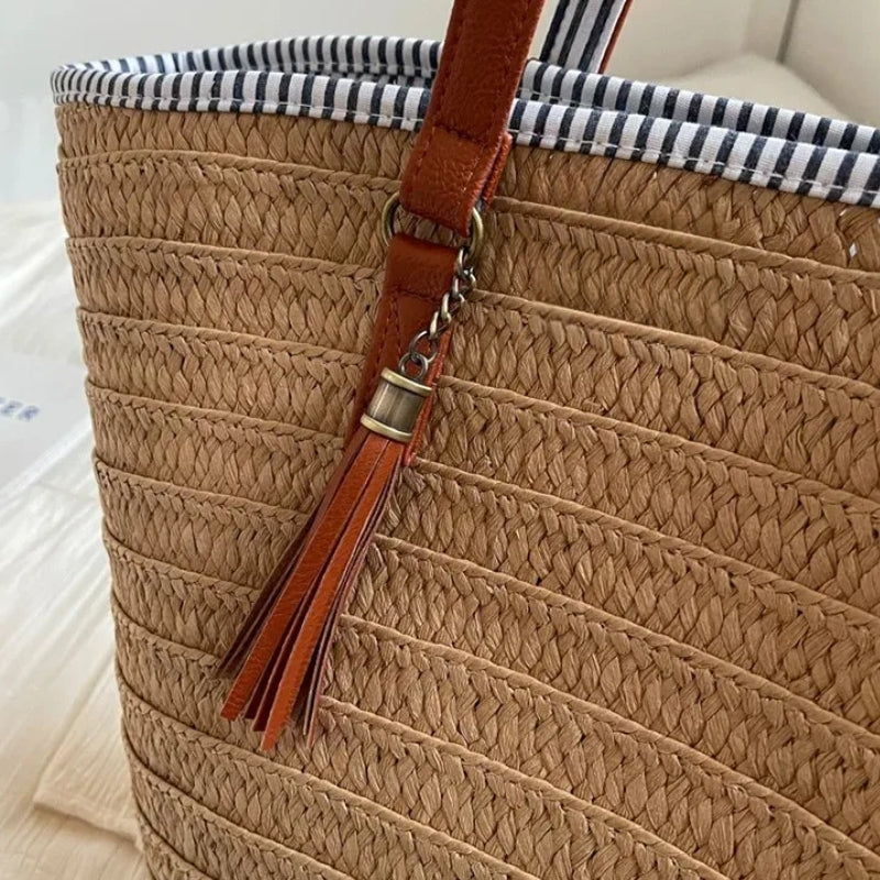 Bolsa de Praia em Palha Detalhes