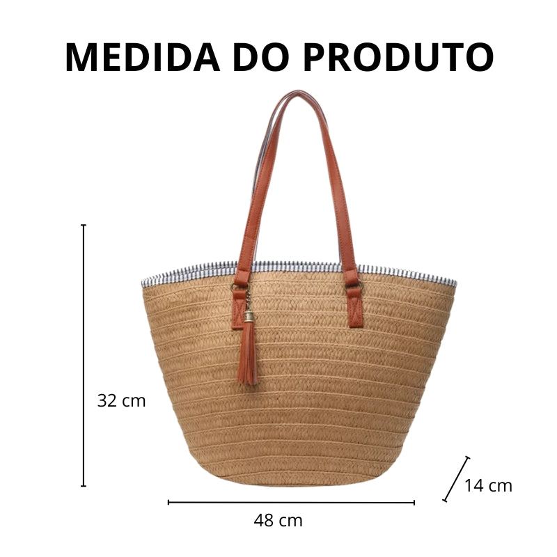 Bolsa de Praia em Palha Bagatelle Medidas