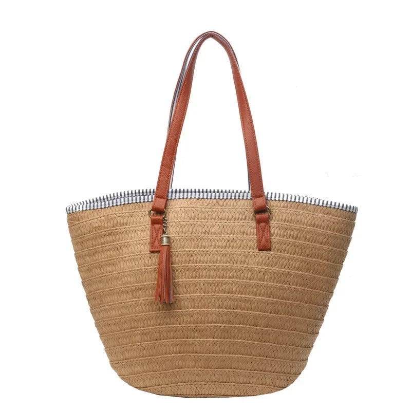 Bolsa de Praia em Palha Bagatelle - Cáqui