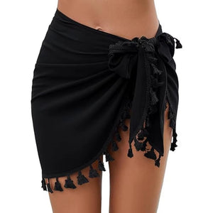 Canga de Praia em Chiffon Curto Preto - Estilo Versátil