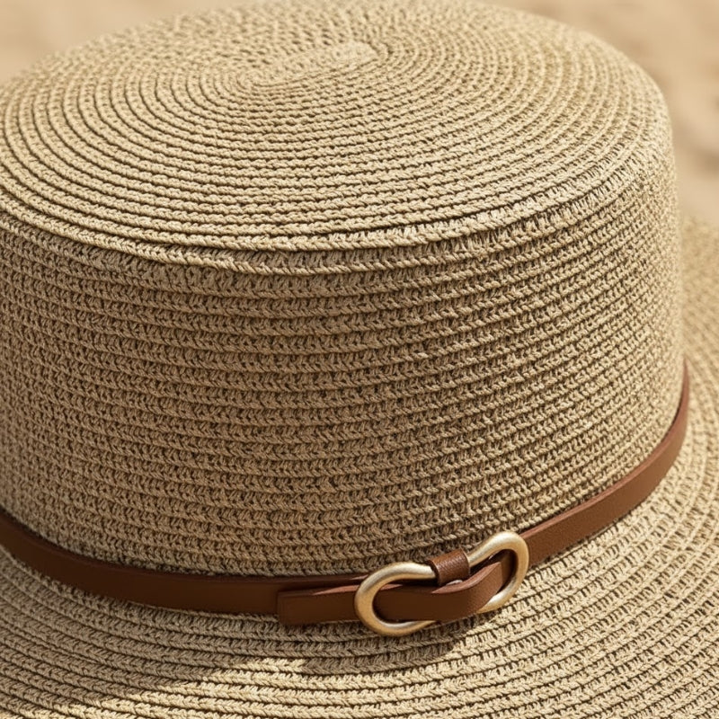 Chapéu Panamá Feminino de Palha Mirella Detalhes 