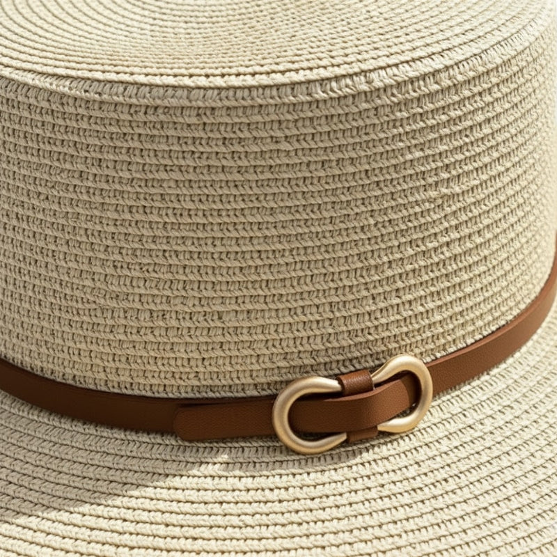 Chapéu Panamá Feminino Detalhes Bege