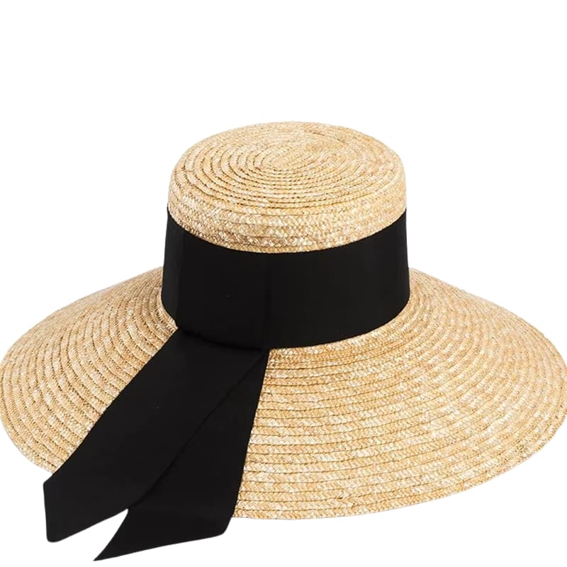Chapéu de Palha Aba Larga Paris – Elegância de Verão em Cáqui