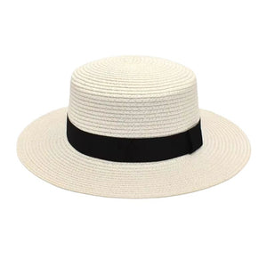 Chapéu de Praia Brisa Noir Branco - Elegância Clássica