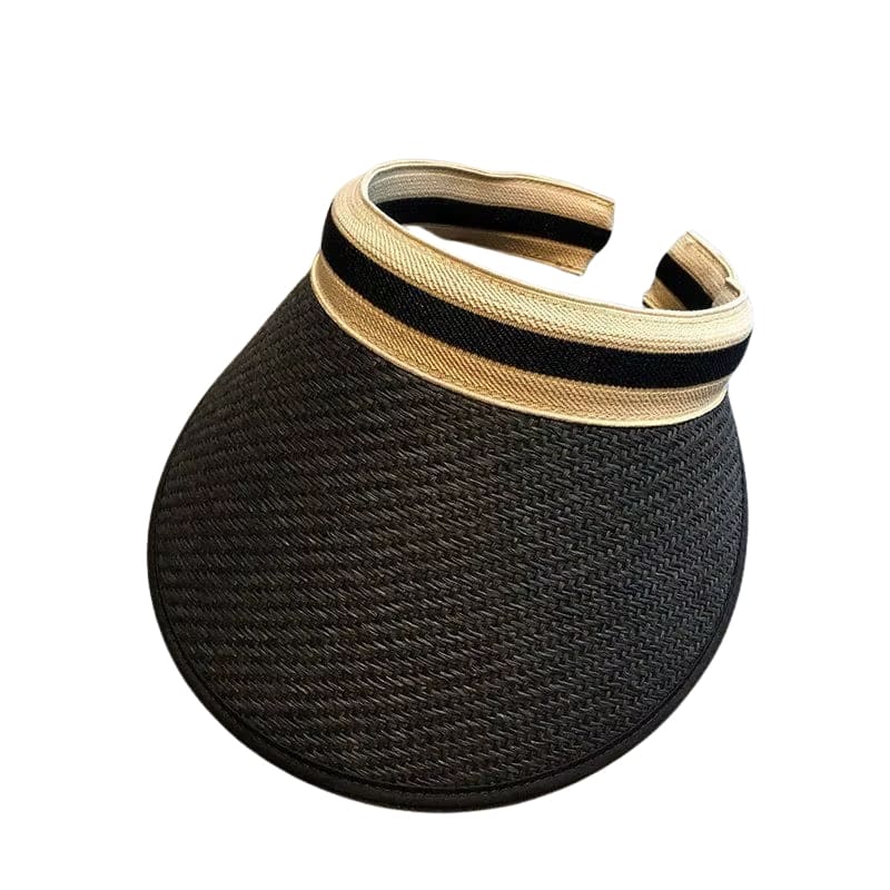 Viseira Feminina de Palha – Estilo e Proteção no Verão Preto